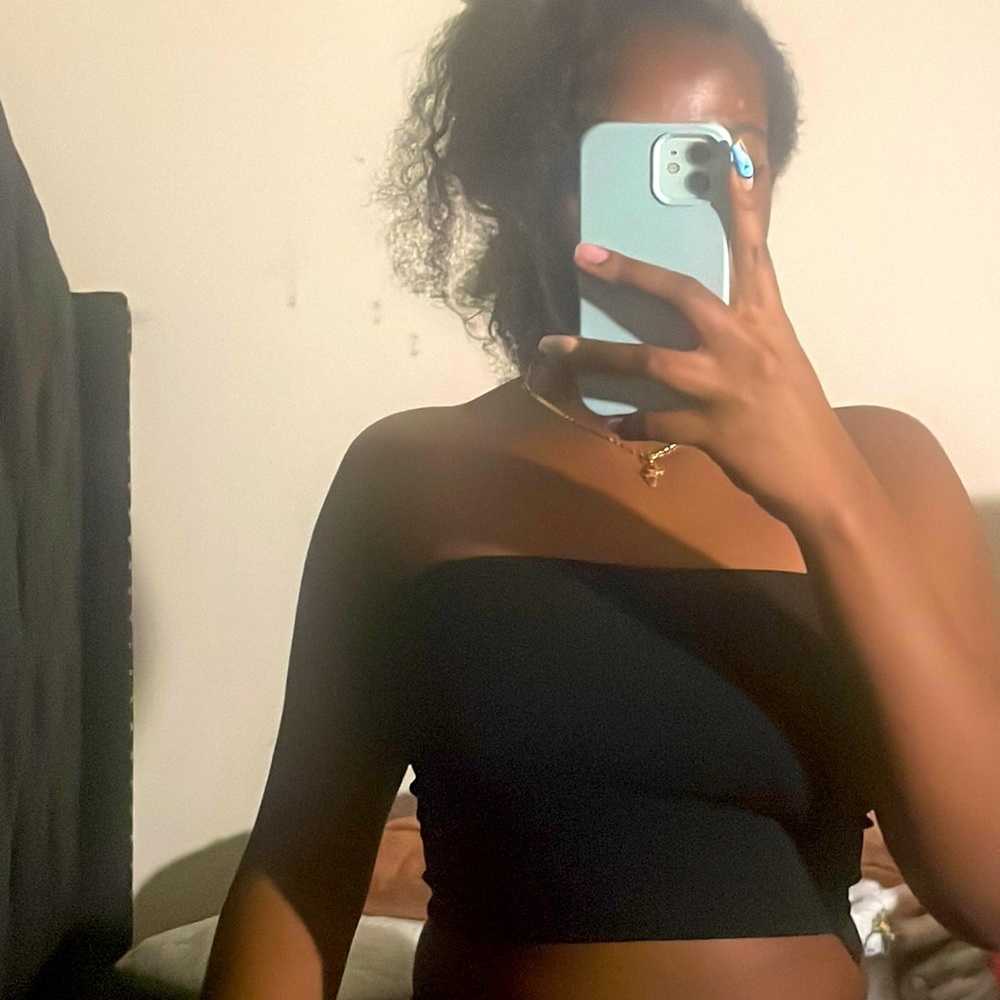 Ribbed material tube top